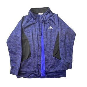 Adidas Jacket Kids Size 6 Purple Space Dye AC4189 Full Zip Track Mock Neck Flaw